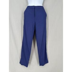 Diane Von Furstenberg Pants Womens 6 Blue Trousers Georgia Mid Rise Crop Stretch